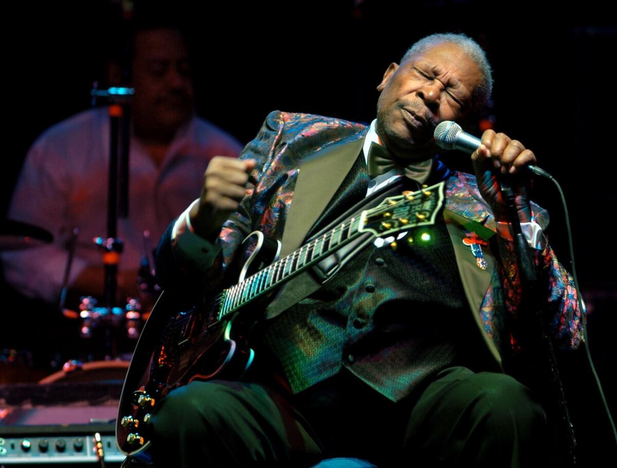B.B. King and Lucille, in 2007 in Salisbury, Md. King died Thursday at his Las Vegas home at age 89.