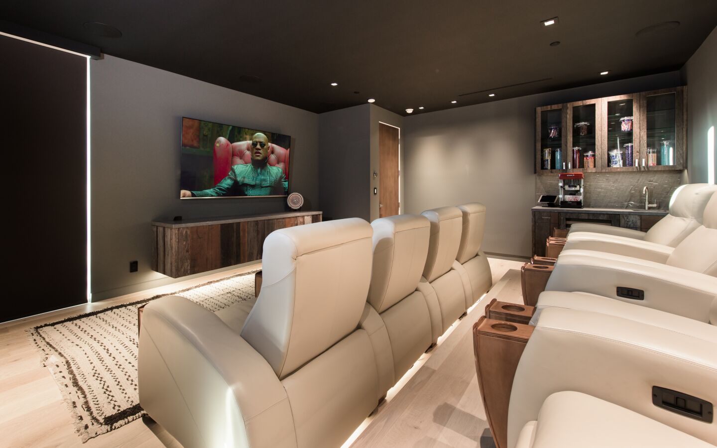 The home theater.