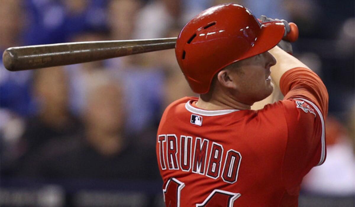The Angels' Mark Trumbo is a 6-foot-4, 235-pounder who is breaking the mold of the traditional utility player.