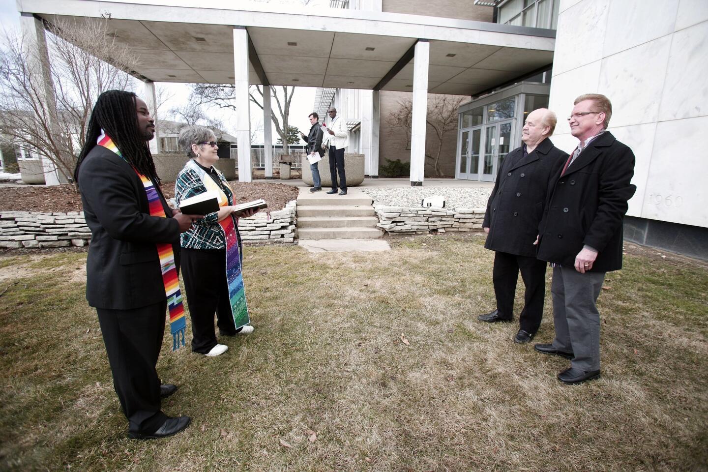 Same Sex Couples Receive Marriage Licenses Day After Judge Strikes Down State's Ban On Gay Marriages