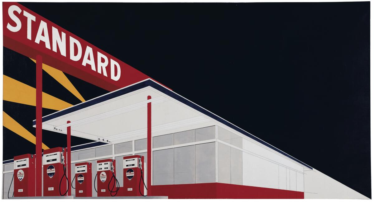 Ed Ruscha's "Standard Station, Amarillo, Texas, " 1963. (Hood Museum of Art, )