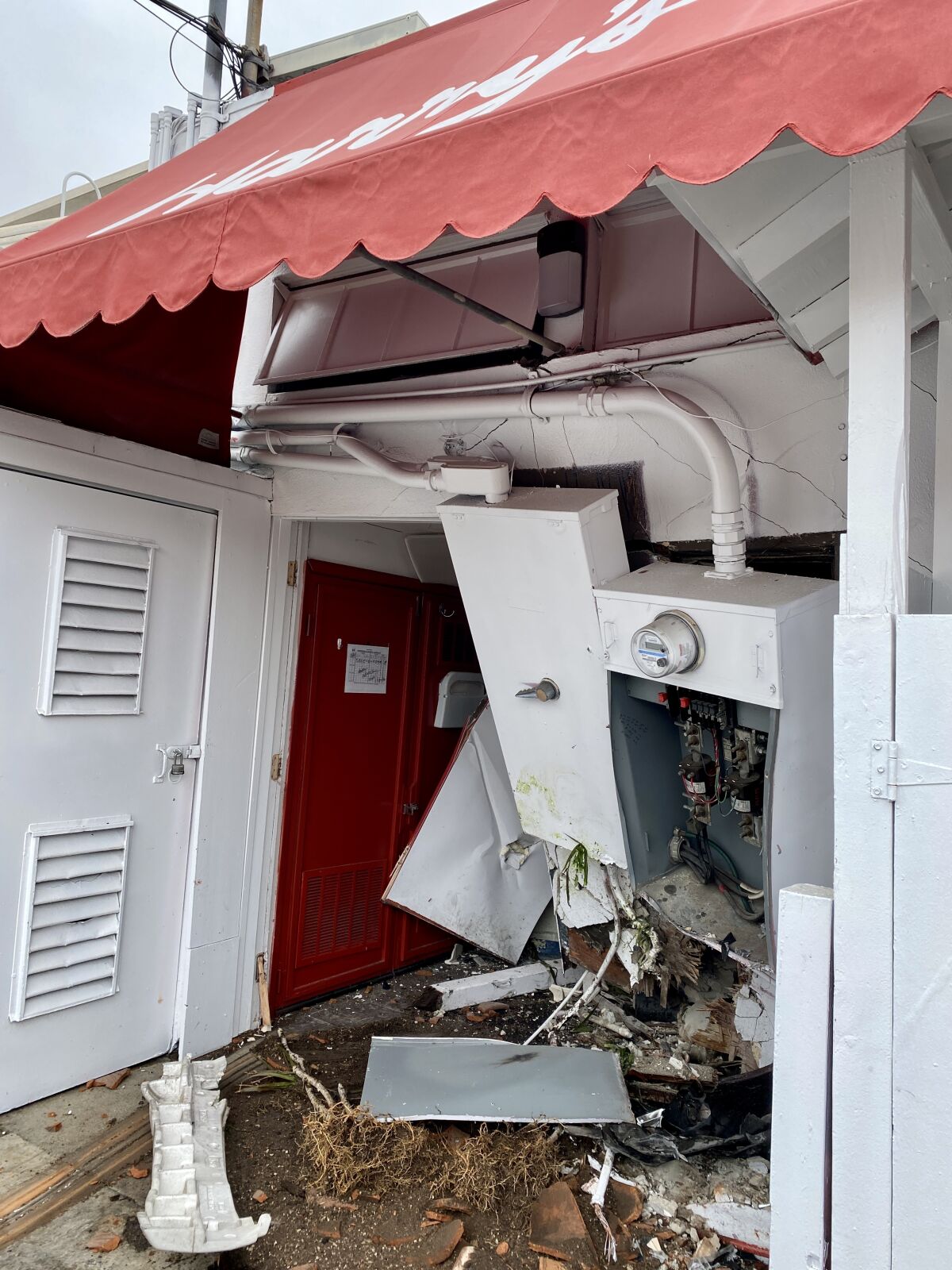 Harry's Coffee Shop was damaged when a car struck the rear of the restaurant May 12.