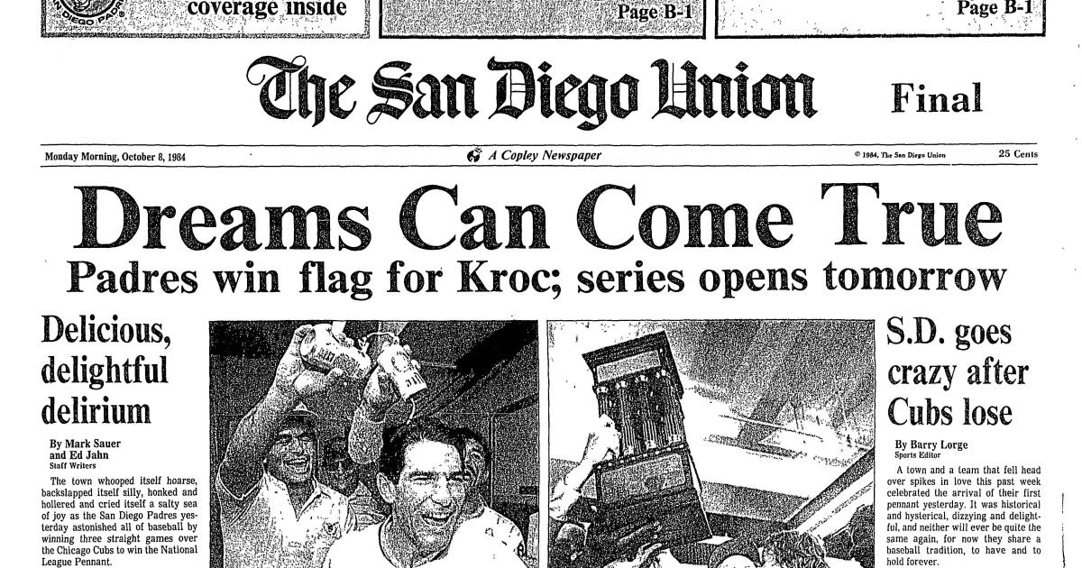 October 15, 1998: Padres win the pennant - The San Diego Union-Tribune