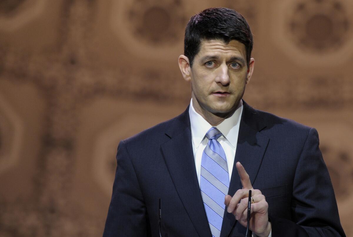 House Budget Committee Chairman Rep. Paul Ryan (R-Wis.) speaks at the Conservative Political Action Committee annual conference.