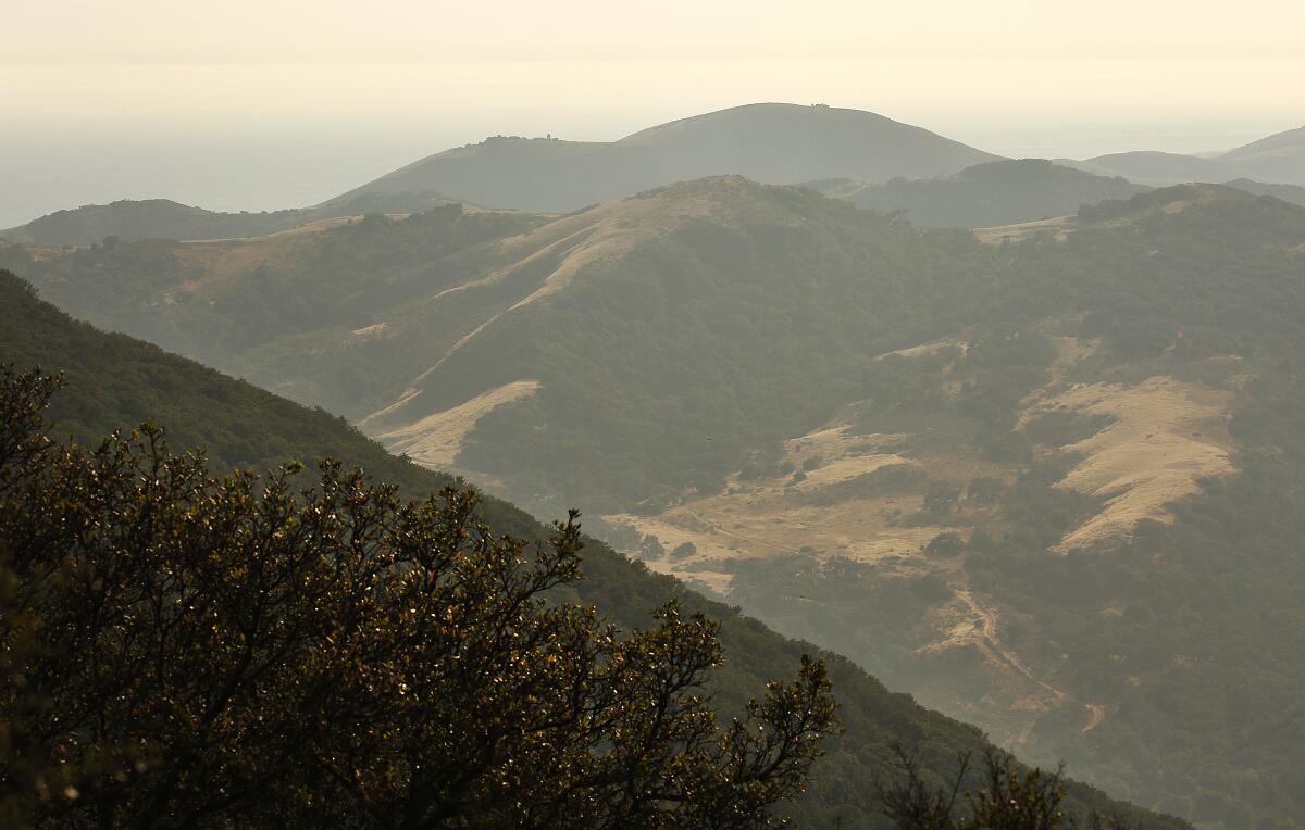 A view of Gaviota Pass in the Santa Ynez Mountains.