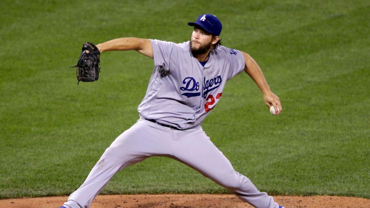 Dodgers ace Clayton Kershaw pitches in the fifth inning of a game against the Pittsburgh Pirates on June 26.