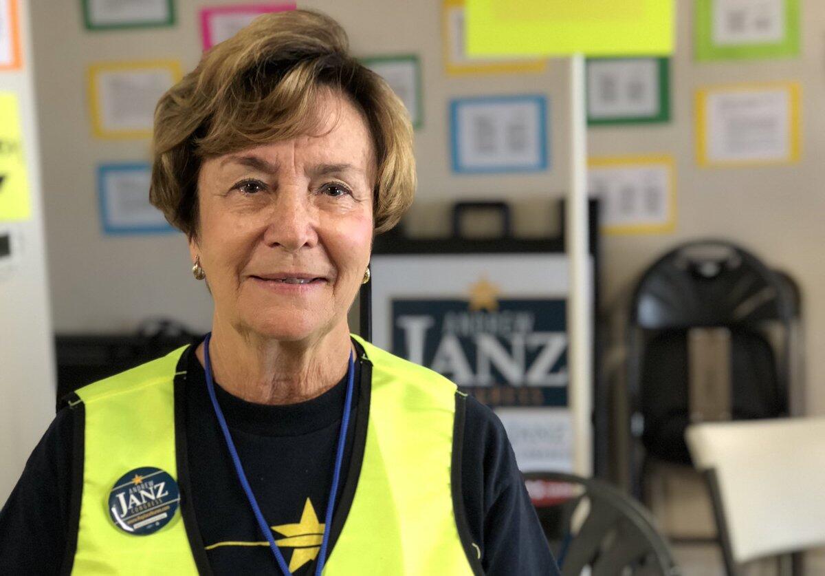 Patty Lennon, 71, woke up early on Monday to volunteer with Democrat Andrew Janz's campaign.