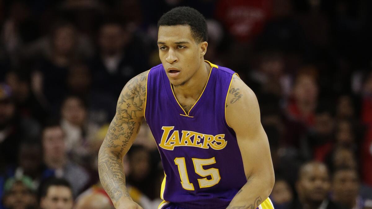 Lakers guard Jabari Brown during a road win over the Philadelphia 76ers on Monday.