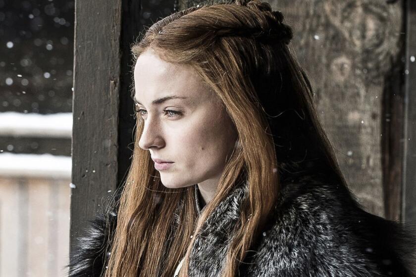 This image provided by HBO shows Sophie Turner as Sansa, in HBO's "Game of Thrones," during the second episode of Season 7. Westeros is no longer a man???s world. During the seventh season of ???Game of Thrones,??? it???s women who are calling the shots. (Helen Sloan/Courtesy of HBO via AP)