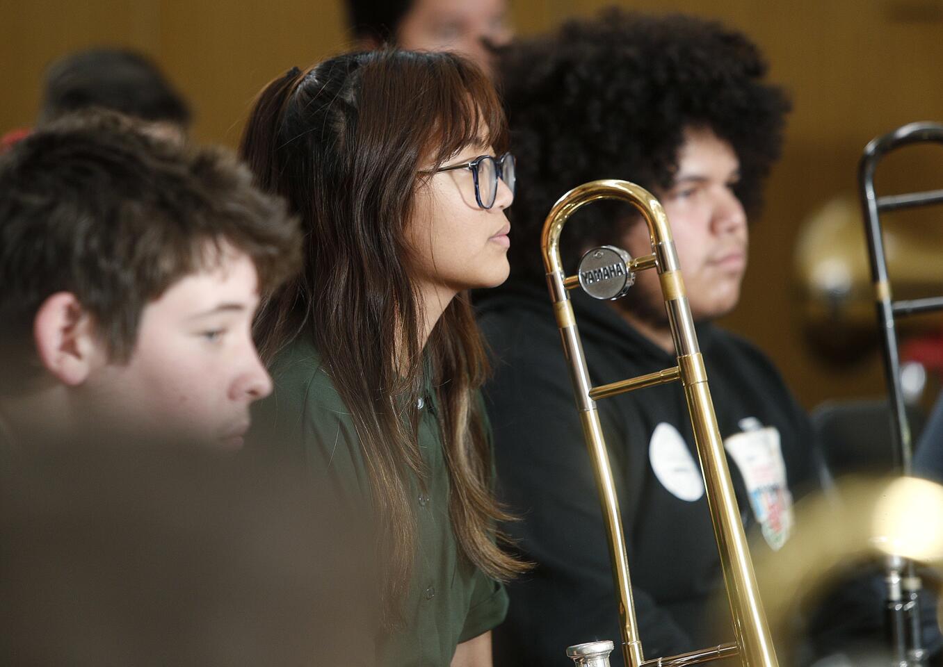Photo Gallery: Jazz trombonist Nick Finzer visits Glendale High School for a regional trombone lesson and discussion