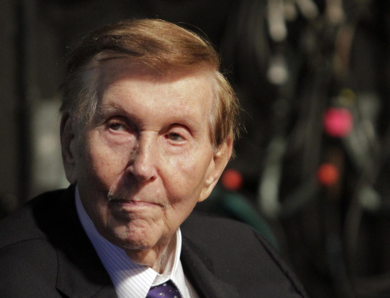 Media magnate Sumner Redstone attends the dedication of the Sumner Redstone Production Studios at USC on Feb. 5, 2013.