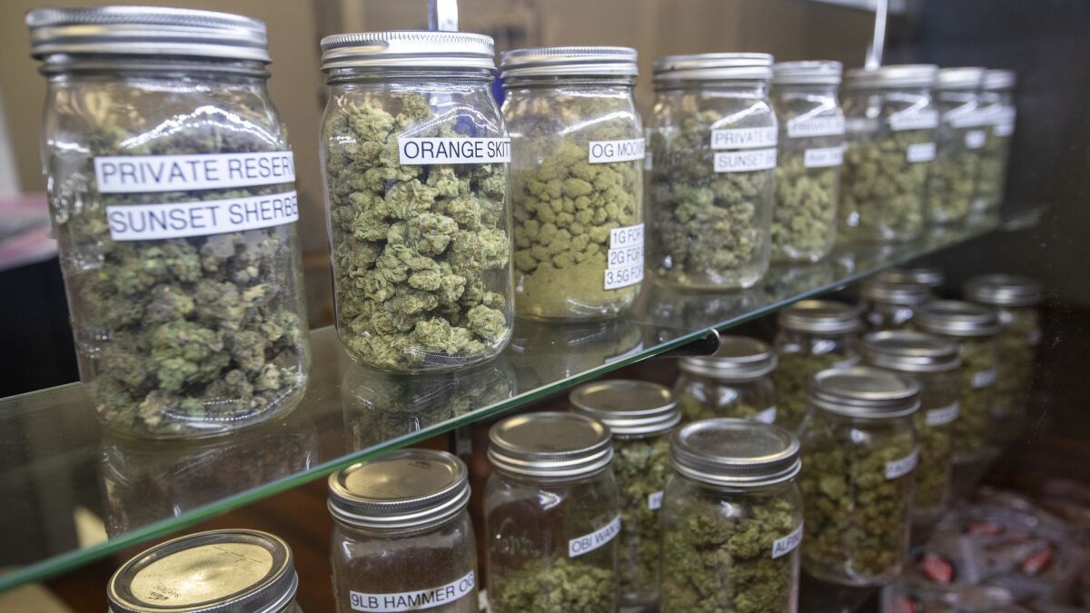 A marijuana dispensary in the Los Angeles’ Wilmington neighborhood.