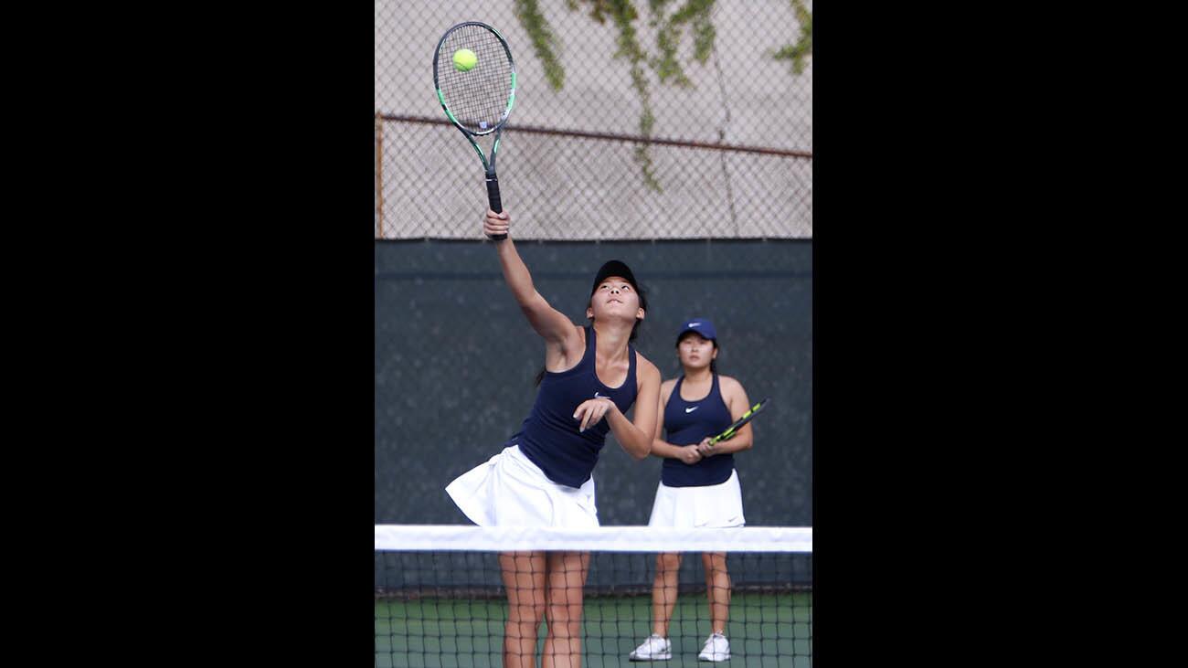 Photo Gallery: Crescenta Valley High School girls tennis in CIF SS Div 3 playoff match vs. Marymount High School