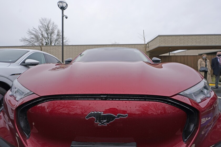 A Ford Mustang Mach-E electric vehicle