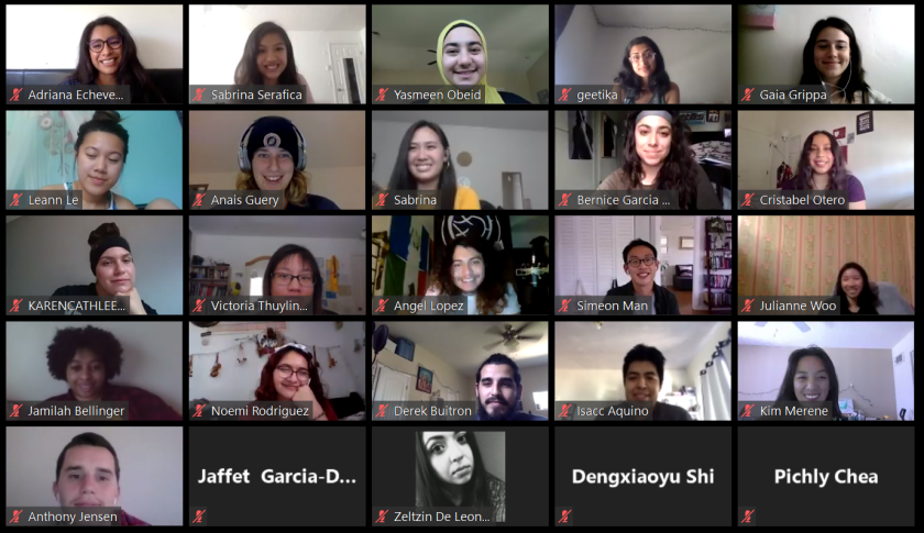Screenshot of class on Zoom conference call