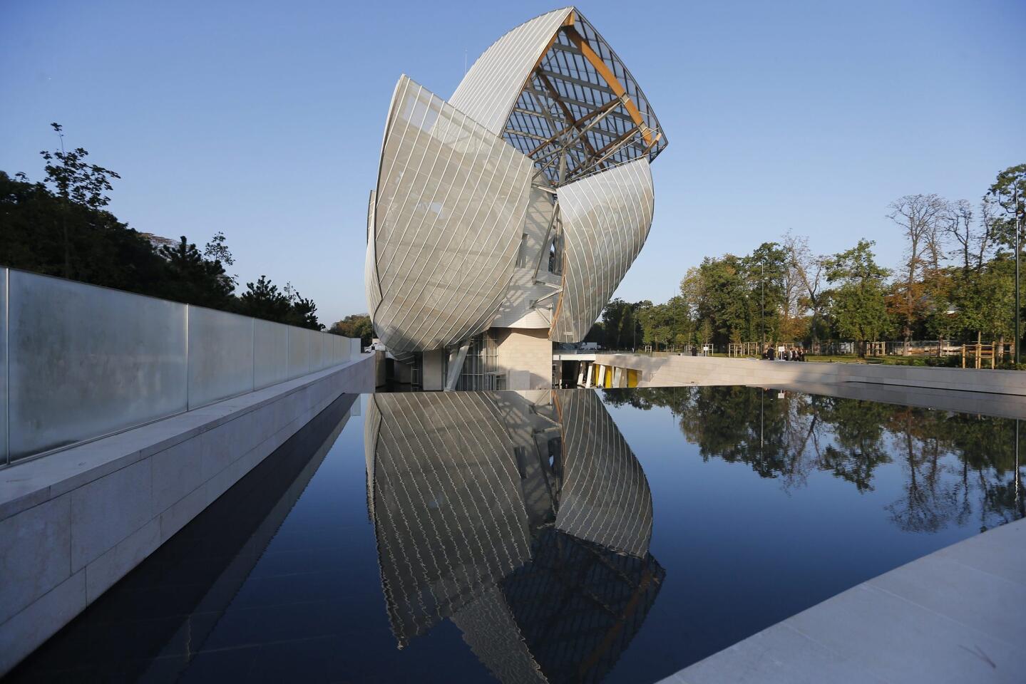 The exterior of Paris' Louis Vuitton Foundation for Creation, designed by Frank Gehry, is shown on Oct. 1.