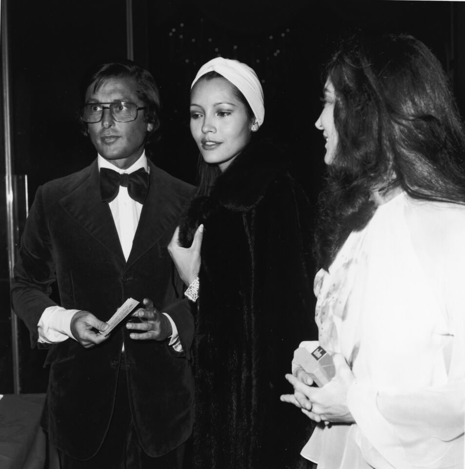 Robert Evans and Barbara Carrera in 1975