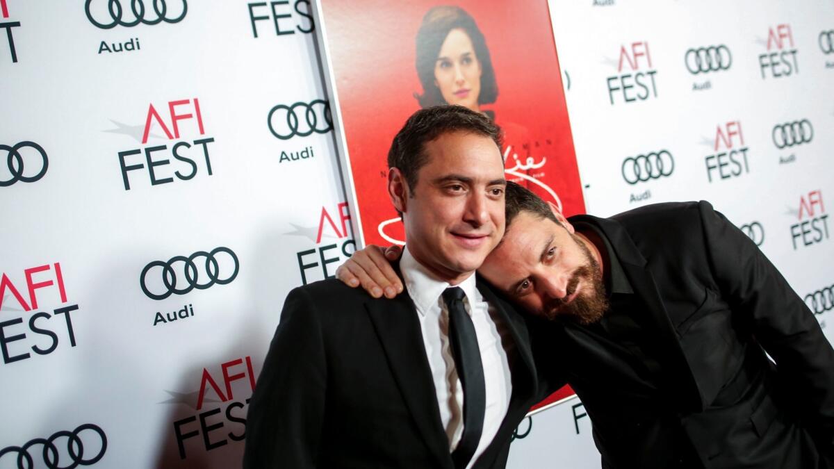 Pablo Larraín, right, with his brother and producer, Juan de Dios Larraín, at the premiere of "Jackie" in Hollywood.
