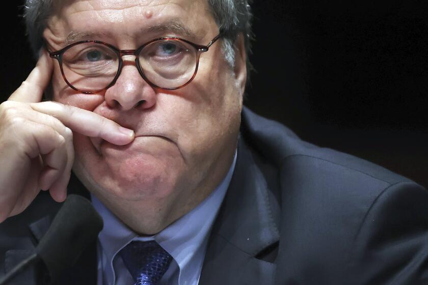 Attorney General William Barr appears before a House Judiciary Committee hearing on the oversight of the Department of Justice on Capitol Hill, Tuesday, July 28, 2020 in Washington. (Chip Somodevilla/Pool via AP)