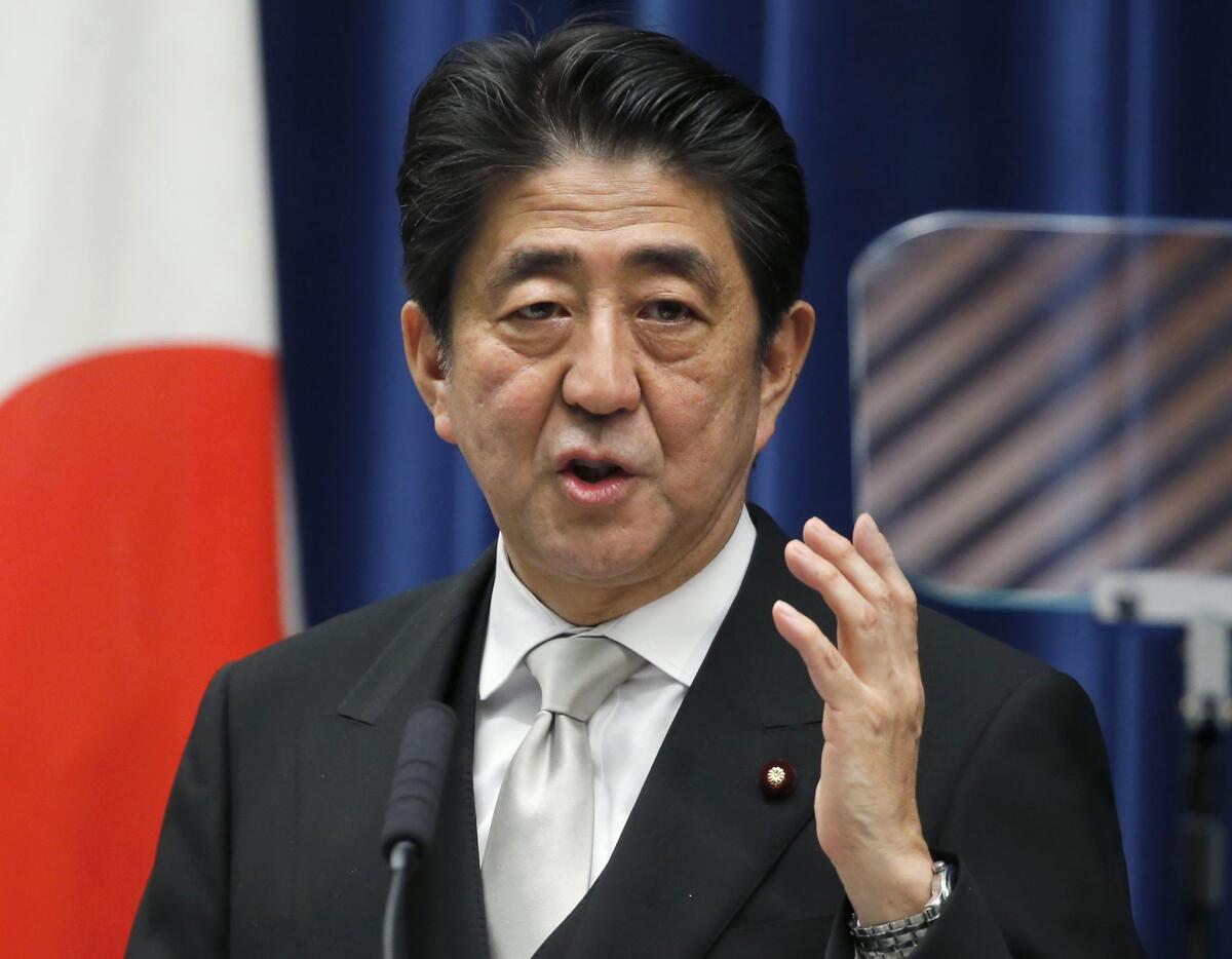 Japan's Prime Minister Shinzo Abe at his official residence in Tokyo last year.