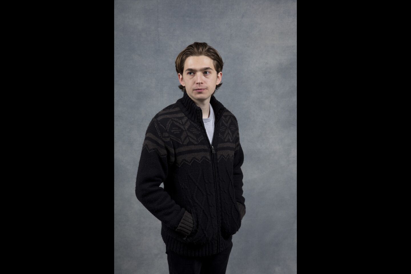 Actor Austin Abrams, from the film, "Puzzle," photographed in the L.A. Times Studio at Chase Sapphire on Main, during the Sundance Film Festival in Park City, Utah, Jan. 22, 2018.