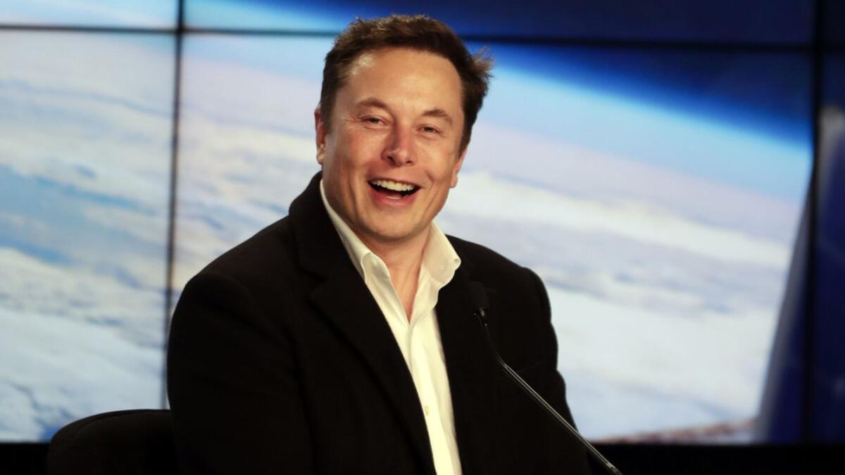 Elon Musk, CEO of Tesla and SpaceX, during a news conference at the Kennedy Space Center in Cape Canaveral, Fla., in March.