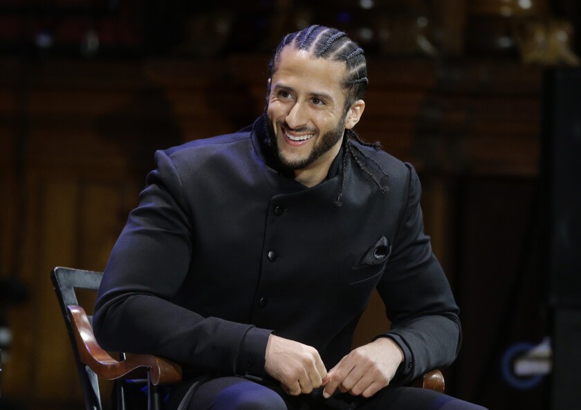 Former NFL football quarterback Colin Kaepernick 