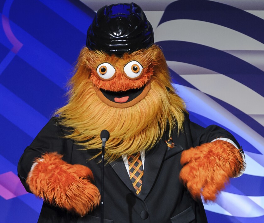 Philadelphia Flyers mascot Gritty attends the Webby Awards on May 13 in New York.