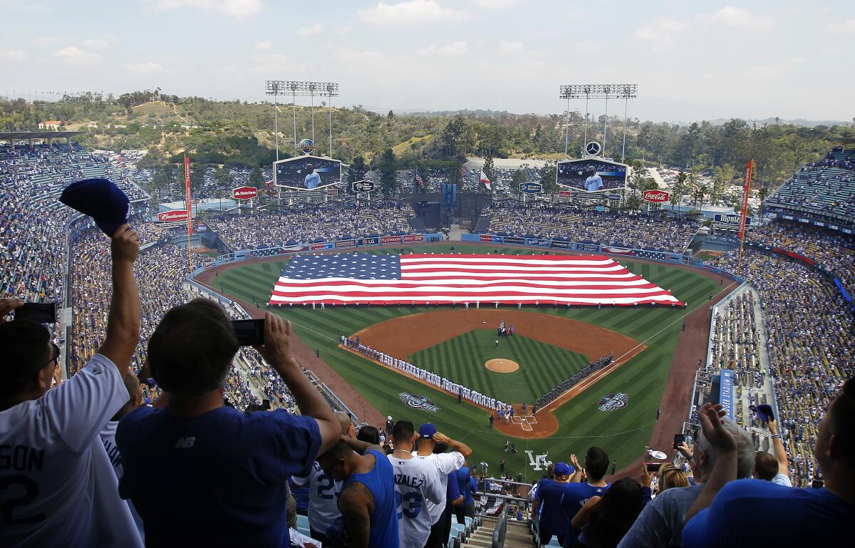 Dodger Stadium on opening day in 2016