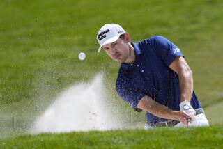 Patrick Cantlay hits from a sand trap to the first green during third round of the Arnold Palmer Invitational.