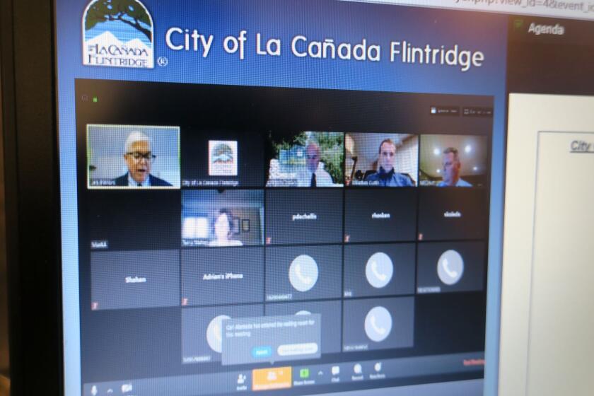 The La Cañada City Council held a remote meeting Tuesday to discuss how to help community members impacted by the novel coronavirus, as eight local cases have been identified.