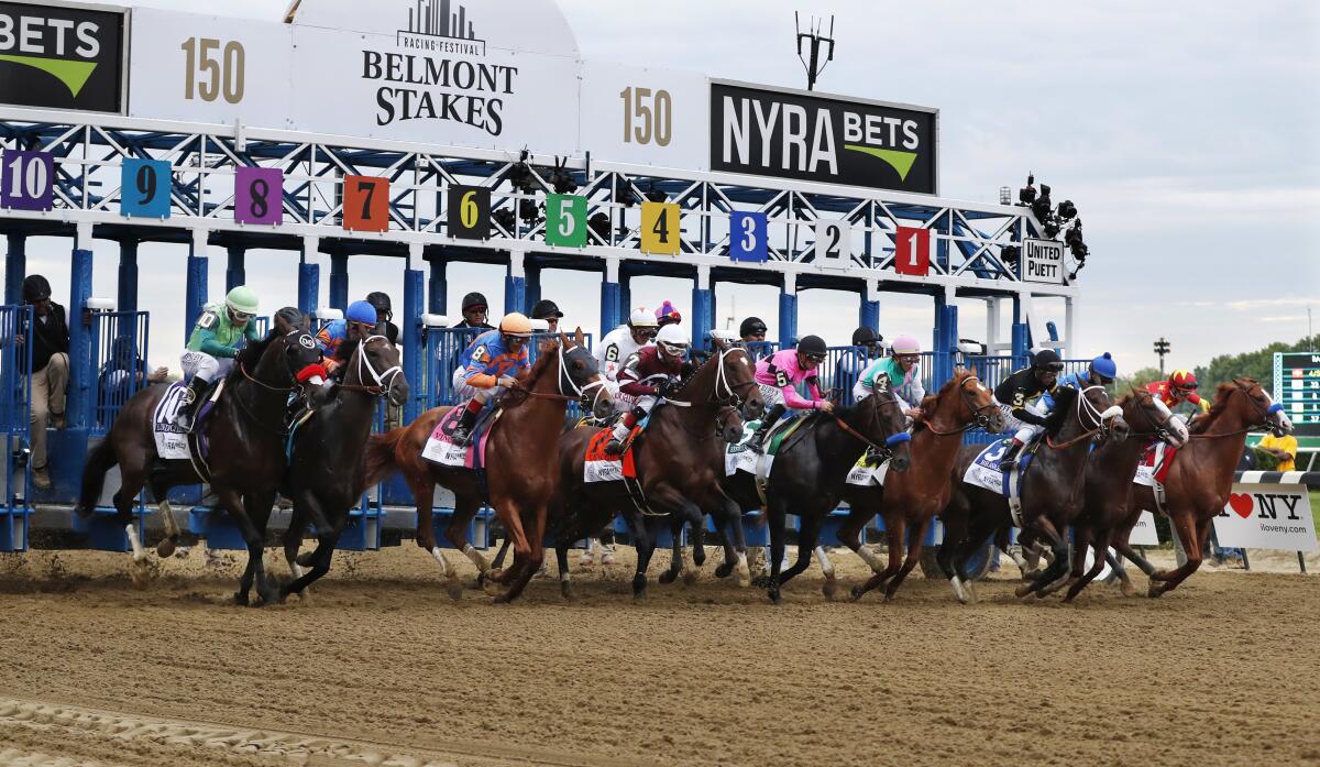 The start of the 2018 Belmont Stakes.