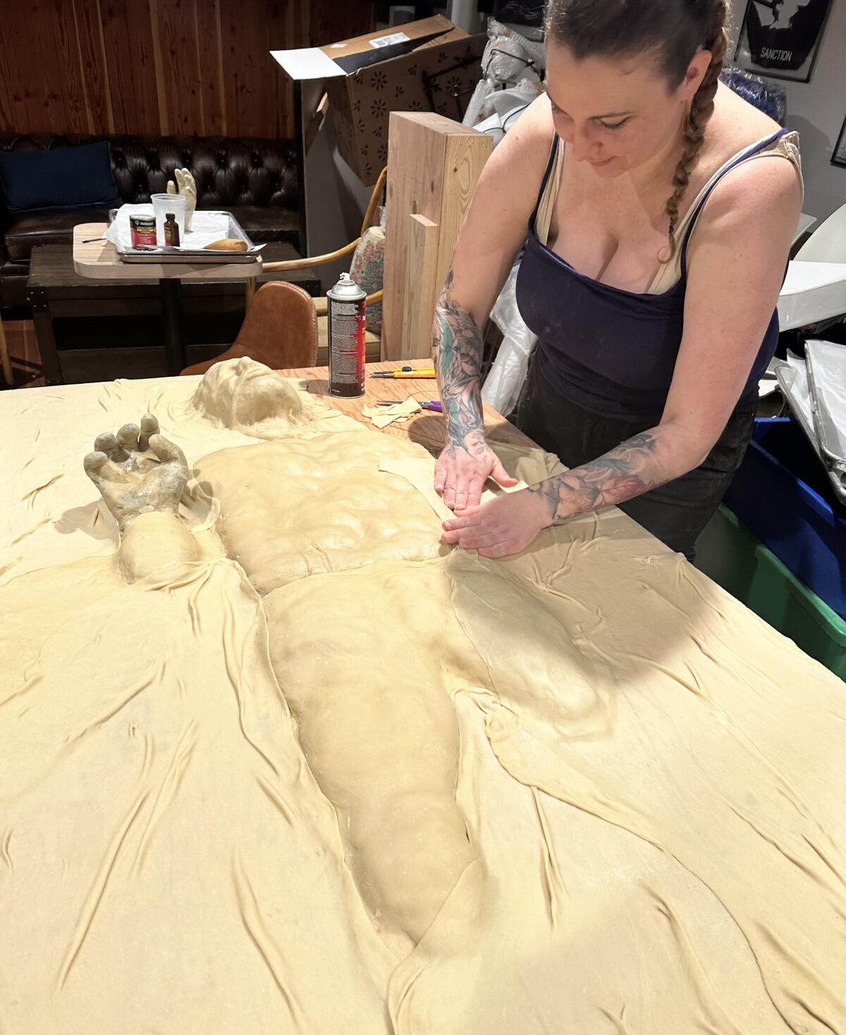 A woman designs a Han Solo bread sculpture