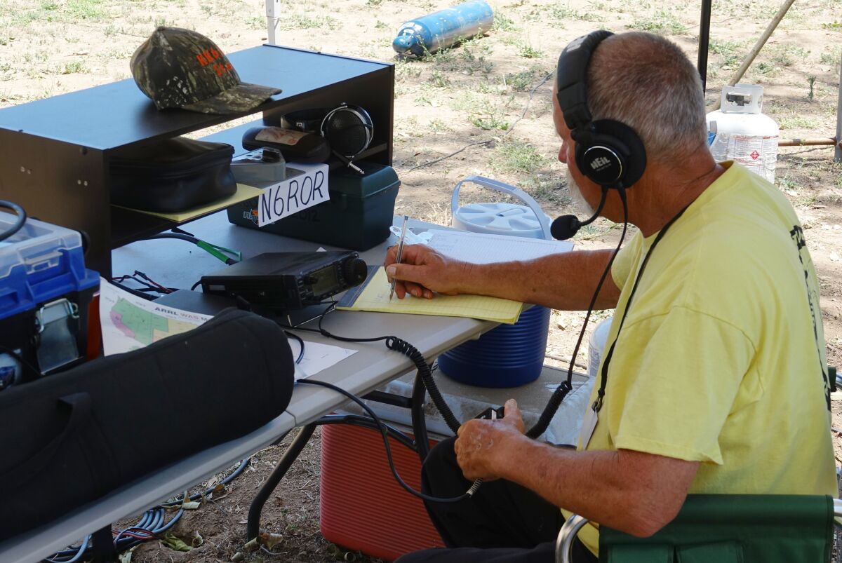 Longtime ROARS President Steve Stipp on the air during Field Day. This year’s Field Day is dedicated to the late Stipp.