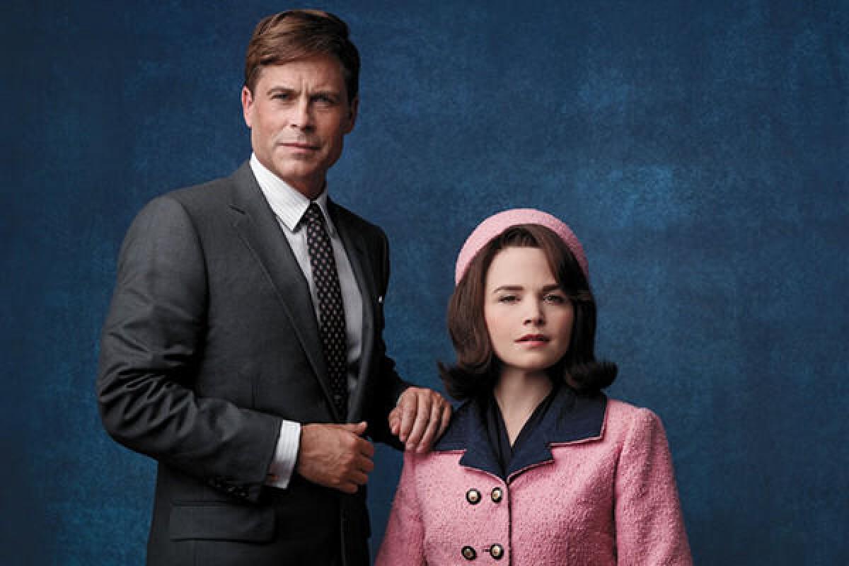 Rob Lowe as President John F. Kennedy, left, and Ginnifer Goodwin as Jackie Kennedy in "Killing Kennedy."