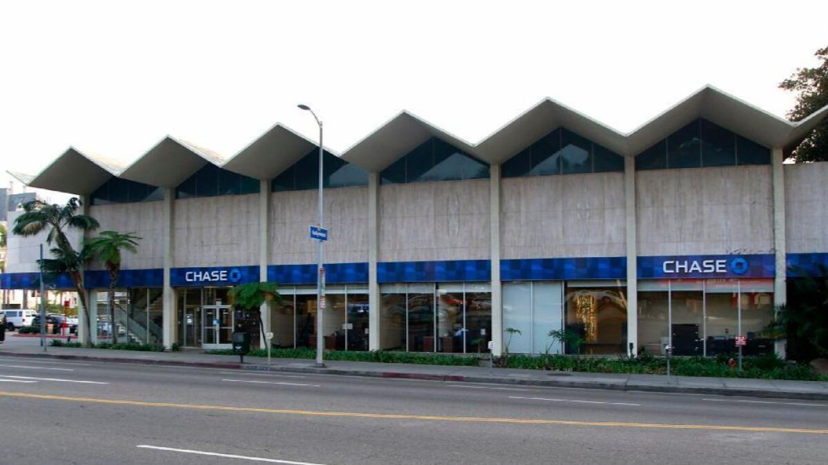The former Lytton Savings bank at 8150 Sunset Blvd. was recently declared a Los Angeles Historic-Cultural Monument by the City Council. But developers plan to tear down the structure. The 1960s bank building is known for its zigzag roof.