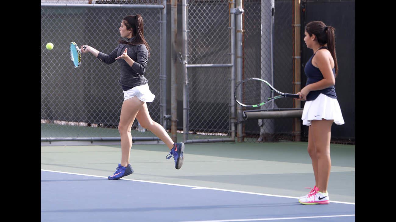 Photo Gallery: Crescenta Valley High School girls tennis in CIF SS Div 3 playoff match vs. Marymount High School