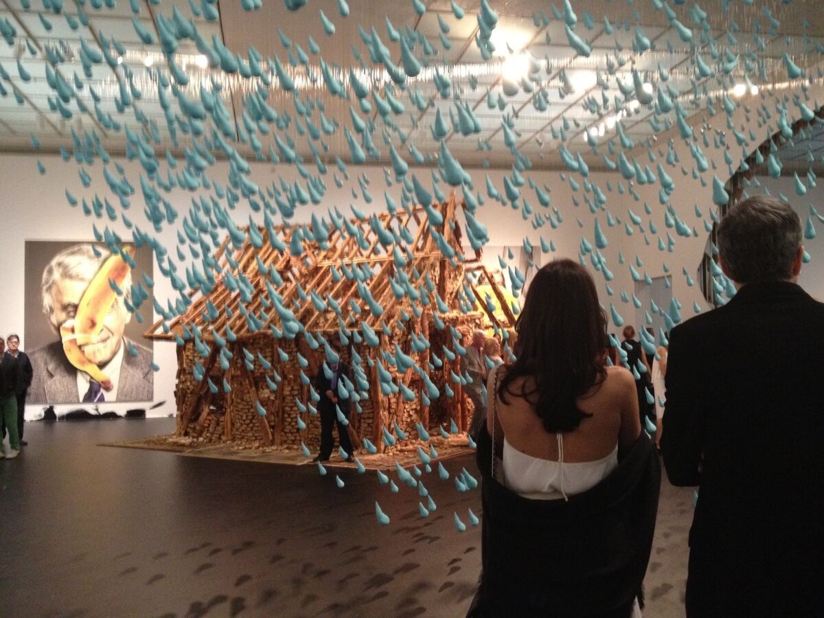 MOCA's gala began at Grand Avenue in the Urs Fischer exhibition, which opens this weekend.