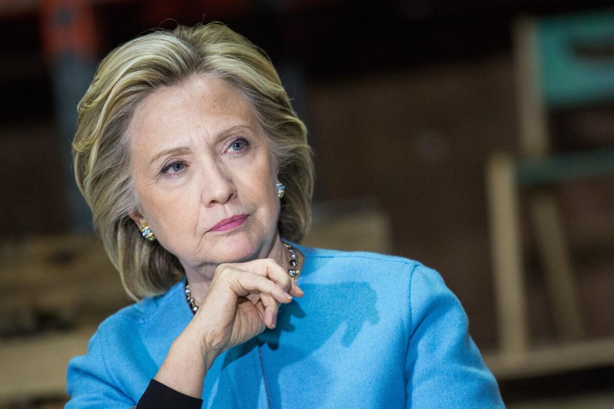 Hillary Clinton is photographed during a round-table discussion in Keene, N.H., on April 20.