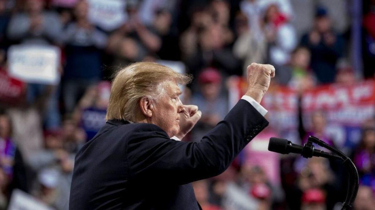 President Trump at a rally in Green Bay, Wis., on April 27.
