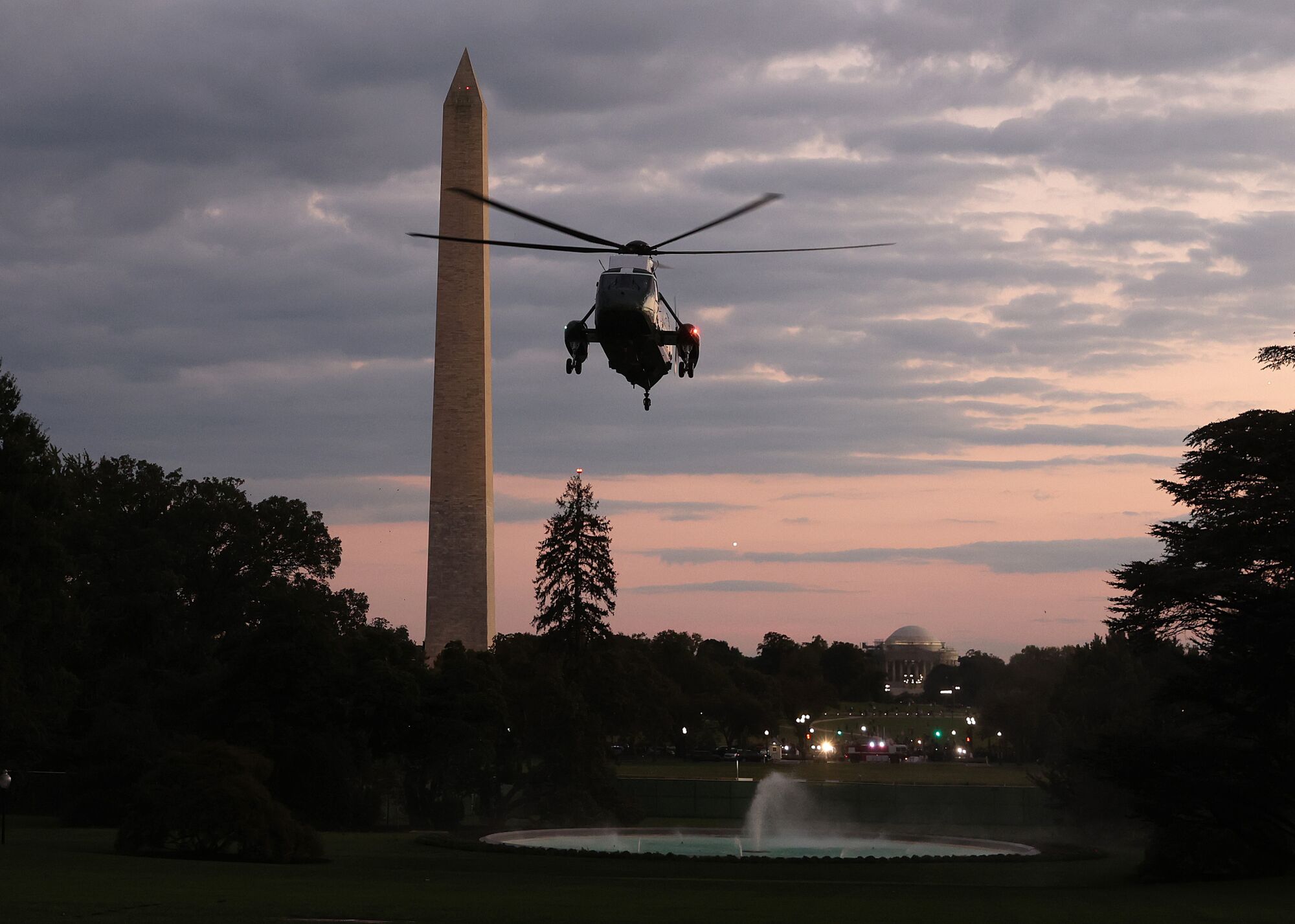 Marine One returns President Trump to the White House.