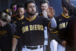 Peoria AZ - February 27: San Diego Padres' Alfonso Rivas scored in the ninth inning against the Los Angeles Dodgers during a spring training game on Monday, February 27, 2023 in Peoria, AZ. (K.C. Alfred / The San Diego Union-Tribune)
