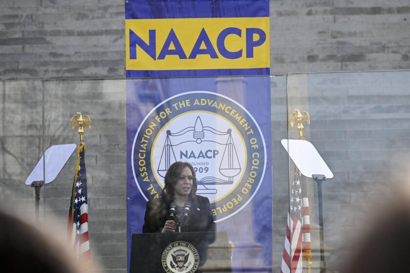 COLUMBIA, USA - JANUARY 15: Vice President of the United States, Kamala Harris, speaks during the Martin Luther King Jr. Day within the 'Ballots for Freedom, Ballots for Justice, Ballots for Change!' in front of the State Capitol in Columbia, SC, United States on January 15, 2024. (Photo by Peter Zay/Anadolu via Getty Images)