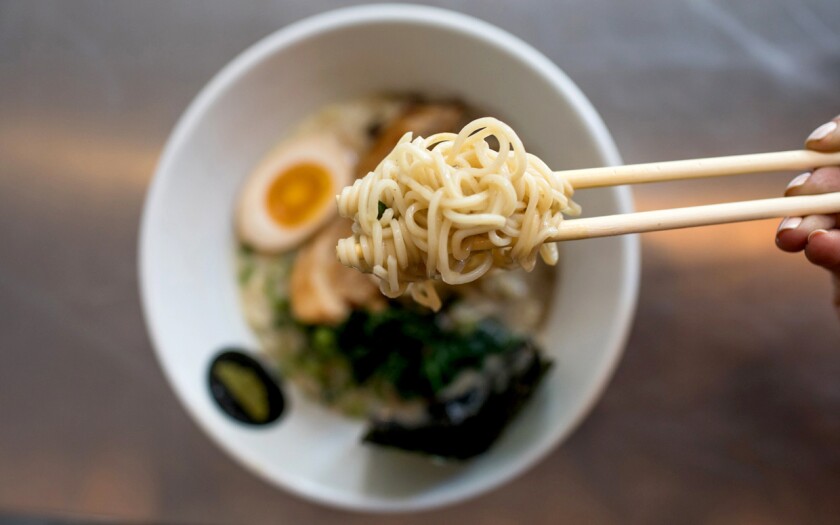 Spicy Tonkotsu Ramen In The Lbc Yes Please Los Angeles Times