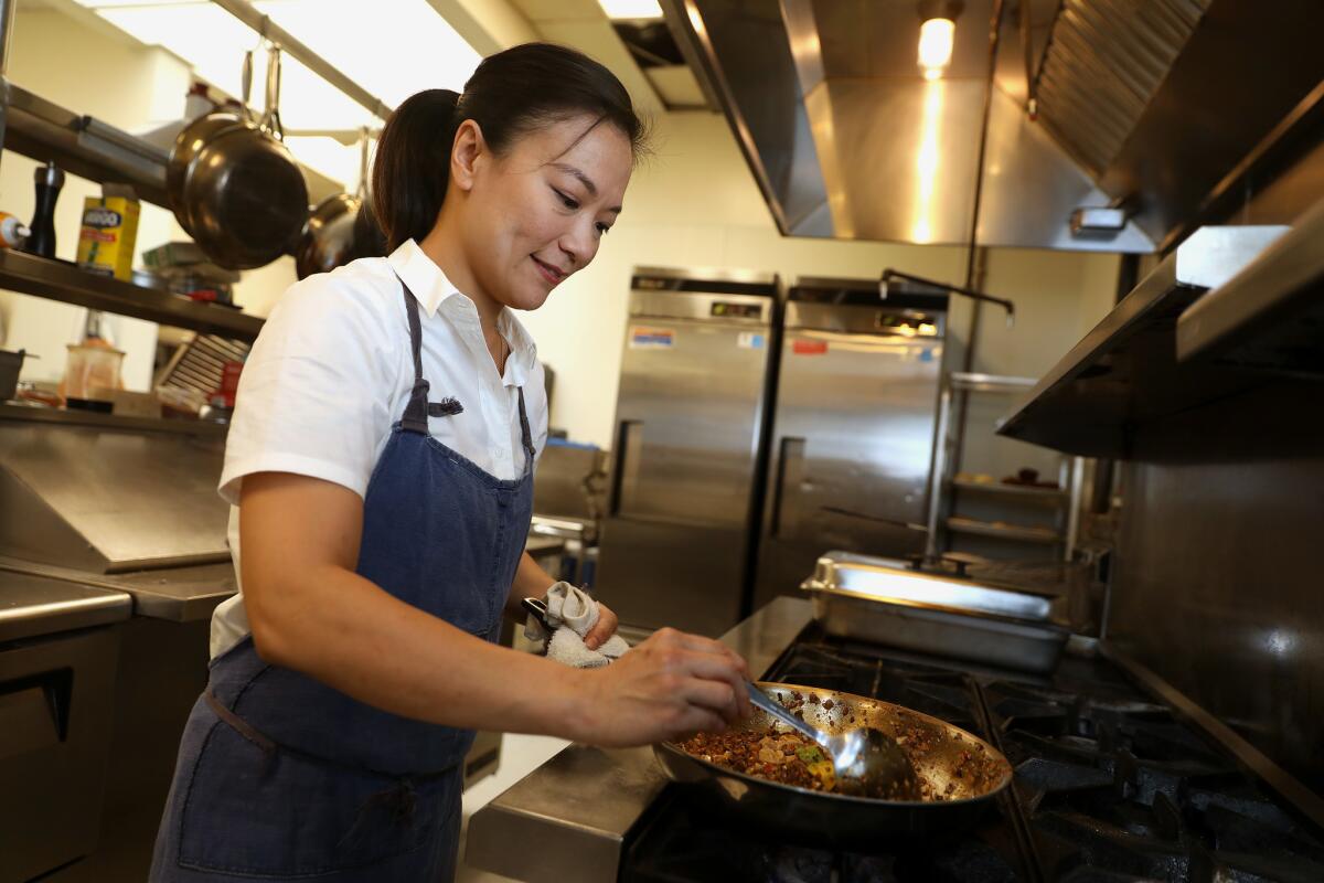 Chef Shirley Chung at Ms. Chi restaurant in Culver City, Calif.