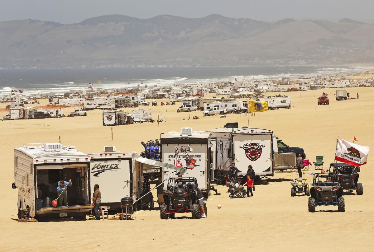The Oceano Dunes, a few miles south of Pismo Beach off Highway 1, are a major destination for off-roaders and campers.