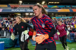 AUCKLAND, NEW ZEALAND - AUGUST 1: Alyssa Naeher #1 of the United States takes the field before.