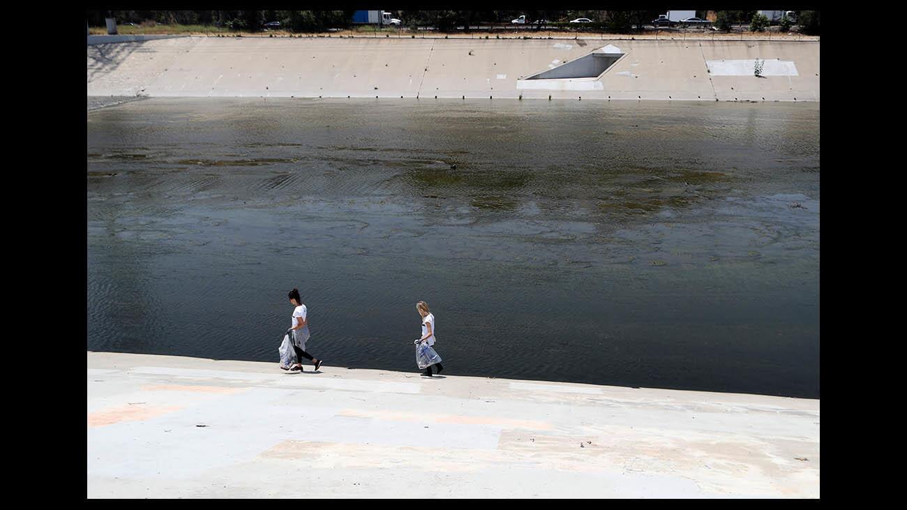 Photo Gallery: Ninety Disney employees help clean up the L.A. River at Bette Davis Park