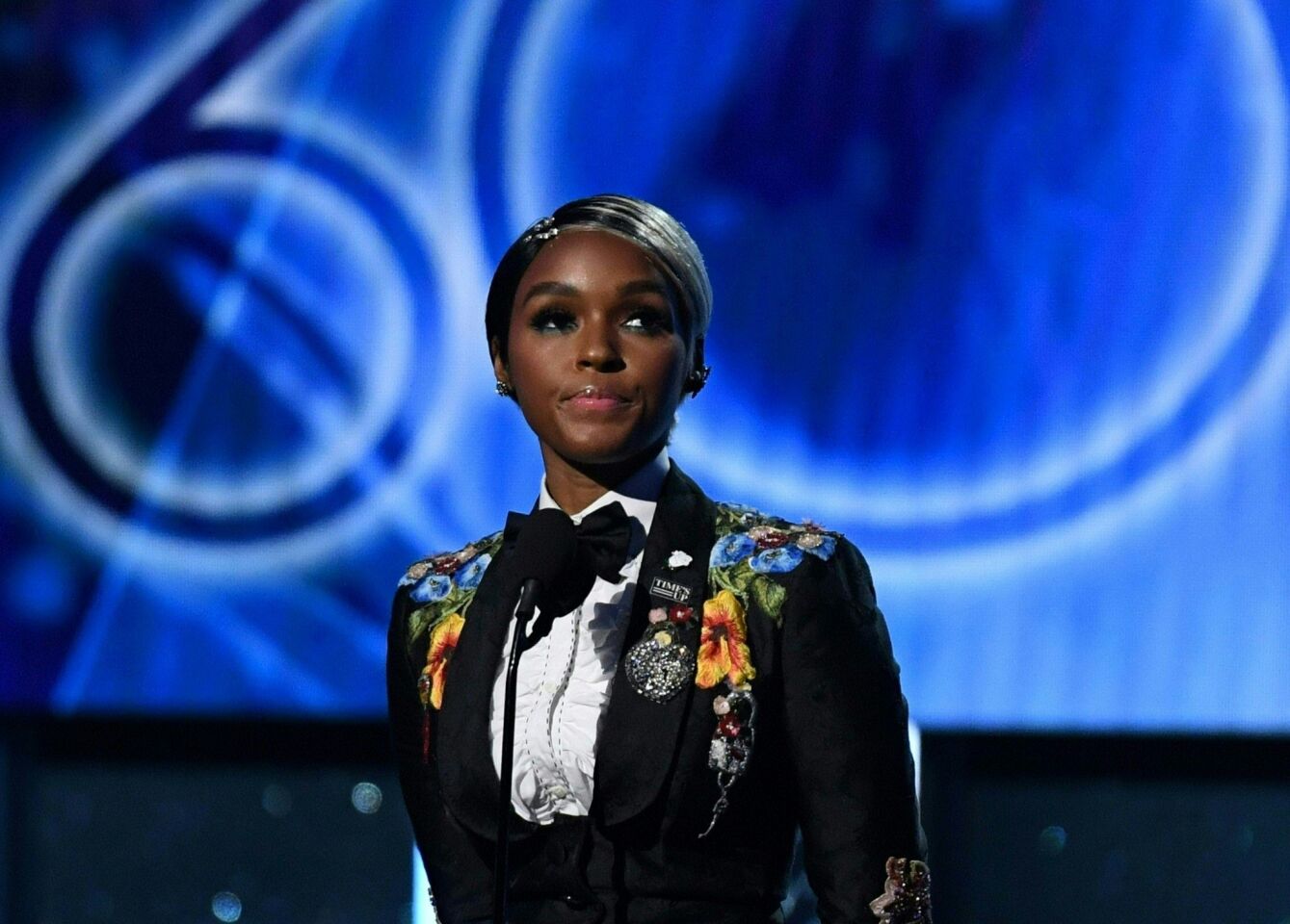 Janelle Monáe told the audience that "time's up for pay inequality, discrimination or harassment of any kind and the abuse of power."