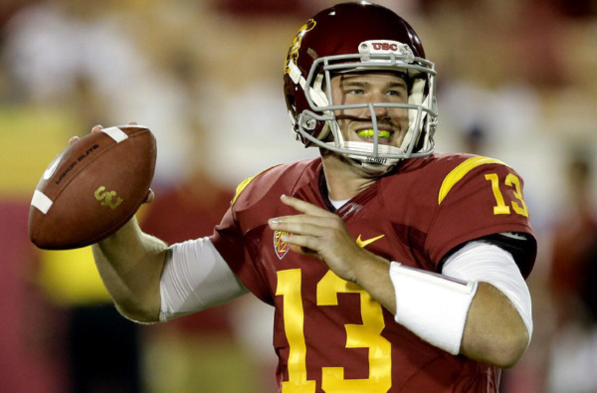 USC quarterback Max Wittek prepares to pass against Washington State during the second half of a game earlier this season.